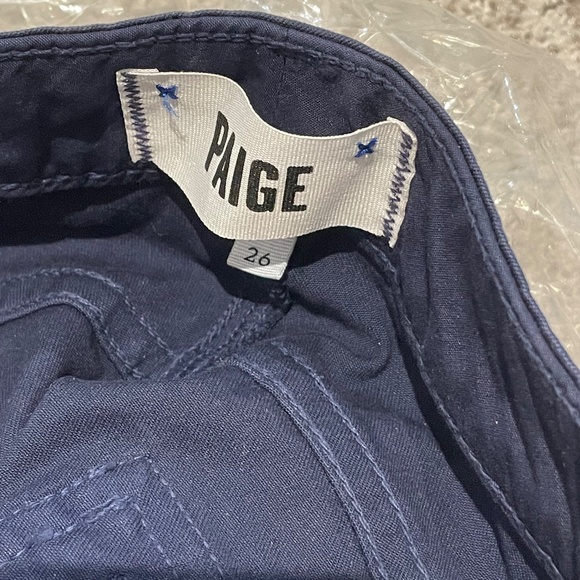 NWT Paige MARLEY Moto Skinny Zip Leg Twill Pants in Pacific Dusk Size 26 - Picture 7 of 9